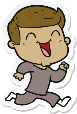 Bir insan tarafından çizilmiş mutlu bir adamın çıkartması.