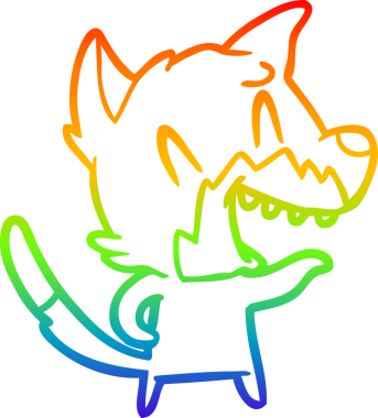 Bir insan tarafından çizilmiş gülen tilki çizgi filmi.