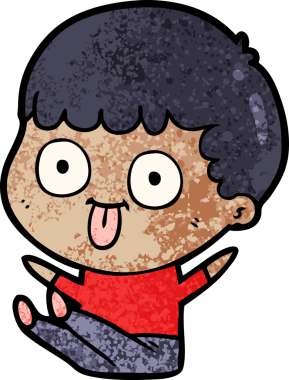 Bir insan tarafından çizilmiş çizgi film adamı.