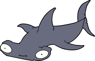 Bir insan tarafından çizilmiş çekiç başlı köpekbalığı.