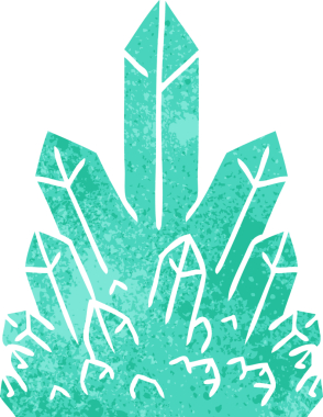 İnsan eliyle çizilmiş kristal taşların karalamaları.