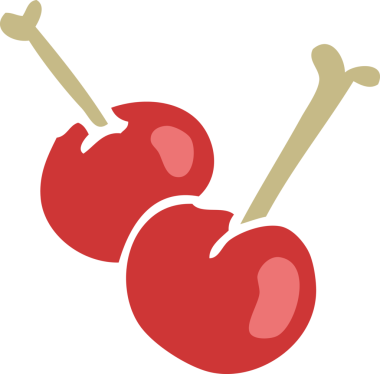 Bir insan tarafından çizilmiş kırmızı kirazlar.