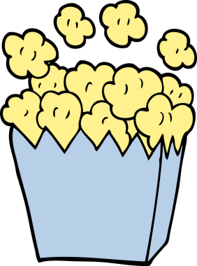 Bir insan tarafından çizilmiş karikatür patlamış mısır.