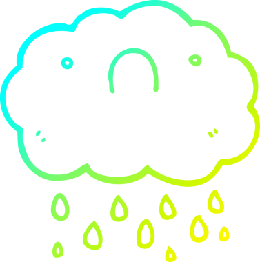 Bir insan tarafından çizilmiş soğuk bir çizgi film bulutunun çizimi.