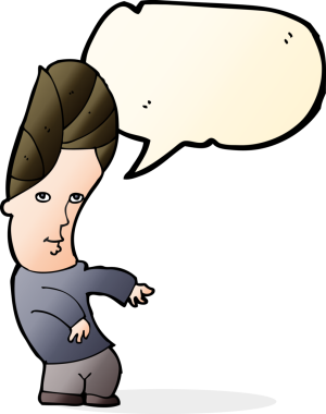 Bir insan tarafından çizilen konuşma baloncuğuyla ilgili endişesi olmayan çizgi film adamı.