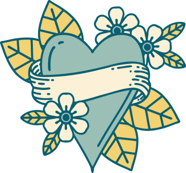 Bir insan tarafından çizilmiş kalp ve bayrağın ikonik dövme şekli