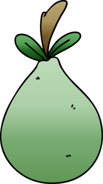 bir insan tarafından çizilmiş gölgeli armut.