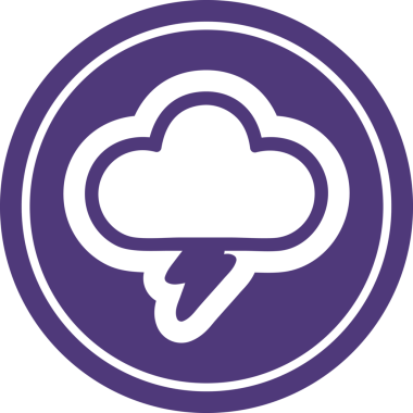 Bir insan tarafından çizilmiş fırtına bulutu dairesel simgesi