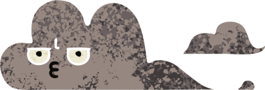 Bir insan tarafından çizilmiş bir fırtına bulutunun retro çizim tarzı karikatürü