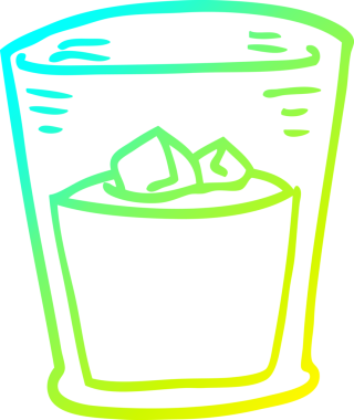 Bir insanın çizdiği viski bardağının soğuk gradyan çizgisi.