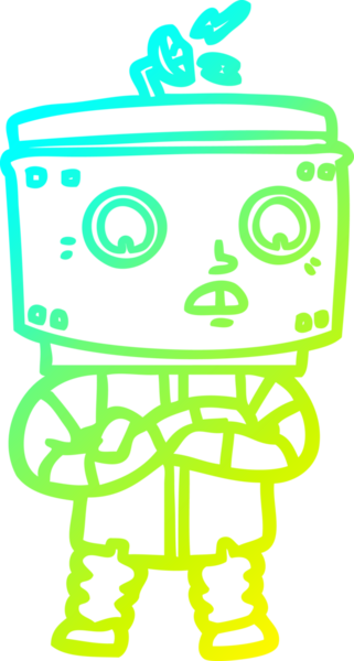 Bir insan tarafından çizilmiş soğuk gradyan robot çizimi
