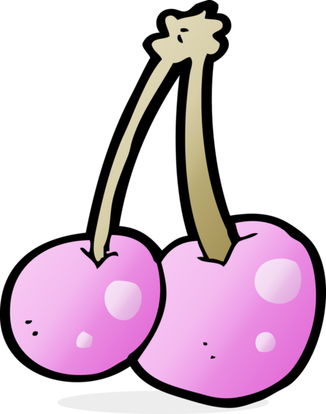 Bir insan tarafından çizilmiş pembe kirazlar.
