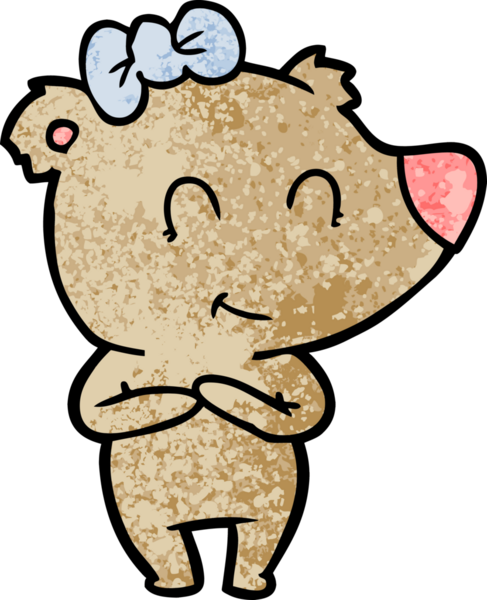 Bir insan tarafından çizilmiş dişi ayı çizgi filmi.