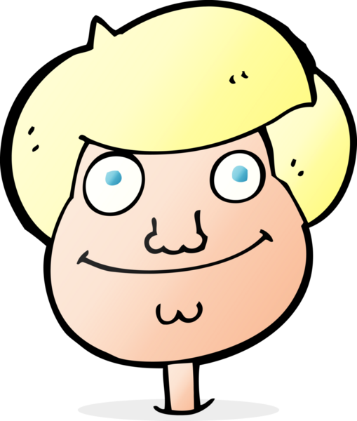 Bir insan tarafından çizilmiş mutlu çocuk yüzü.