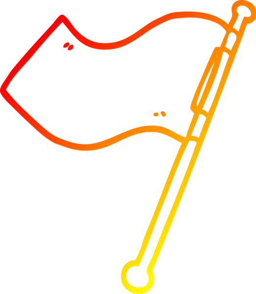 Bir insan tarafından çizilen kırmızı bayraktaki sıcak çizgi.