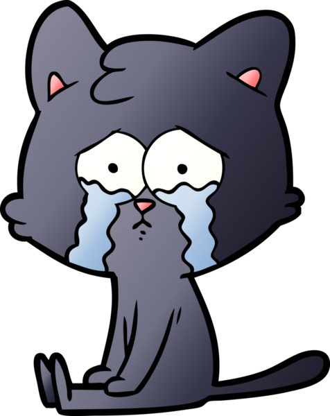 Bir insan tarafından çizilmiş çizgi film kedisi.