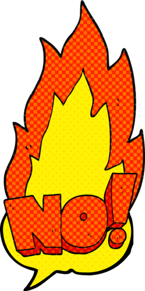 El yazısıyla çizilmiş çizgi roman konuşma balonu No! Bir insan tarafından çizilmiş bağır