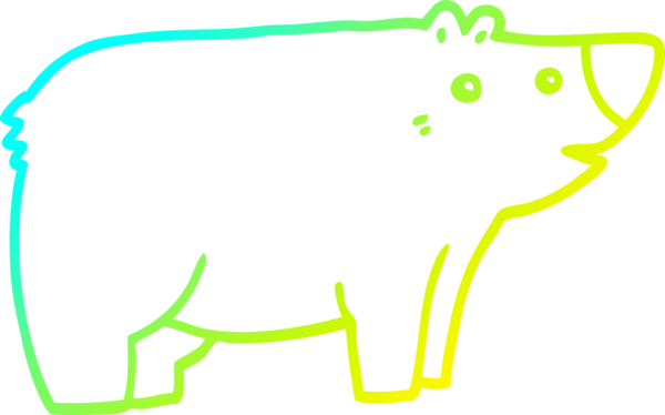 Bir insan tarafından çizilen çizgi film ayısının soğuk gradyan çizgisi.