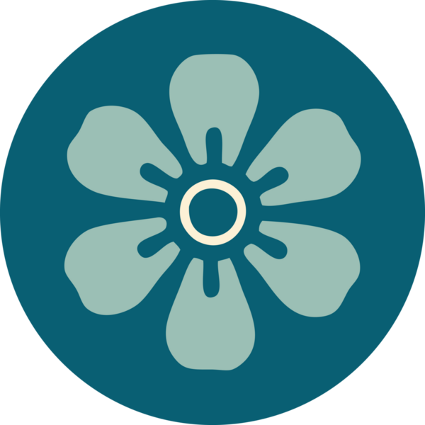 Bir insan tarafından çizilmiş bir çiçeğin ikonik dövme şekli