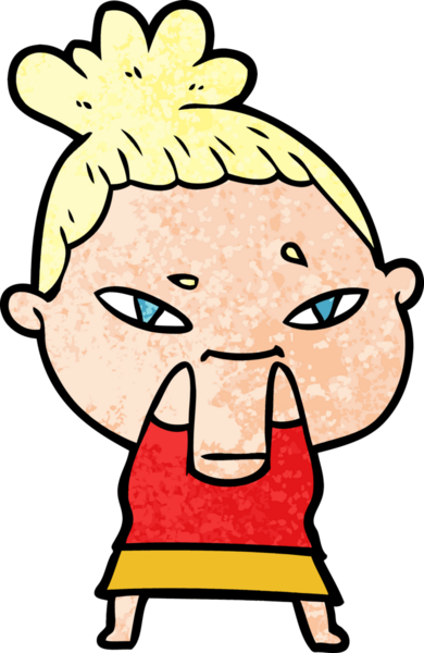 Bir insan tarafından çizilmiş karikatür kadın.