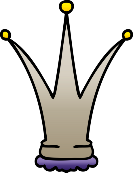 bir insan tarafından çizilmiş gölgeli altın kaplama çizgi film tacı