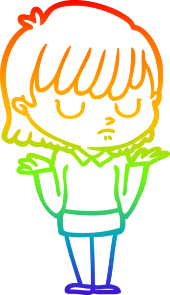 gökkuşağı gradyan çizimi bir insan tarafından çizilmiş bir karikatür kadın