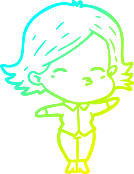 Bir insan tarafından çizilmiş bir karikatür kadın çizimi.