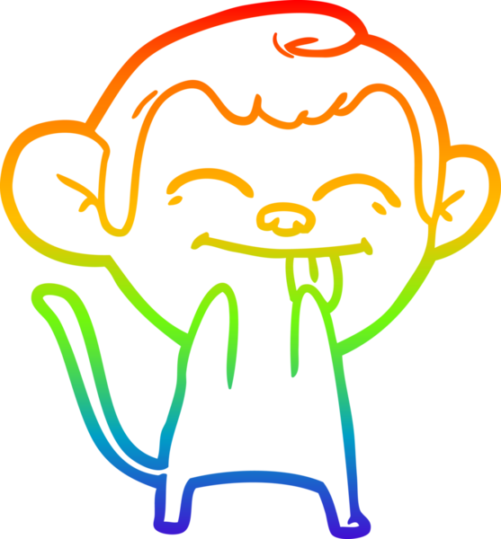 gökkuşağı gradyan çizimi bir insan tarafından çizilmiş komik bir çizgi maymun