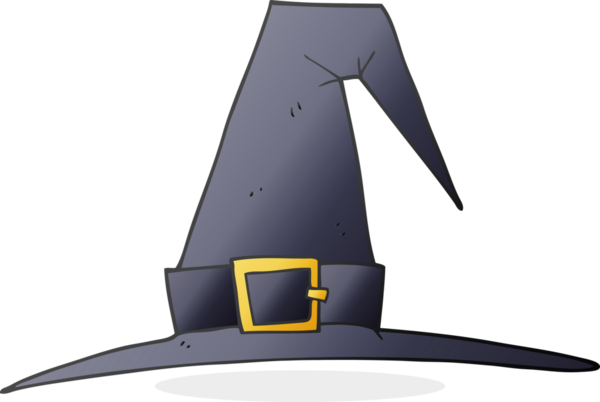 Bir insan tarafından çizilmiş serbest çizim cadı şapkası.