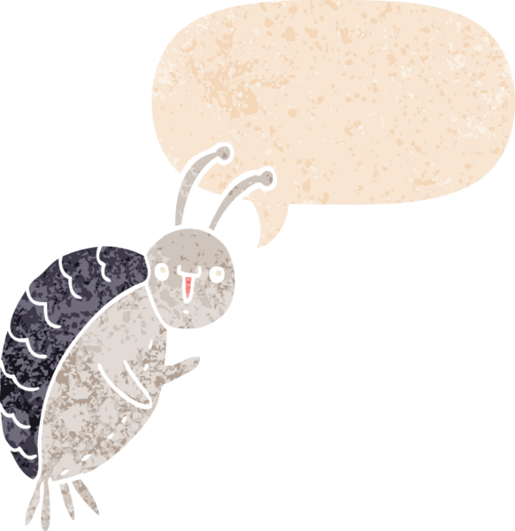 grunge içinde konuşma balonu olan karikatür böceği bir insan tarafından çizilmiş tedirgin geçmiş doku