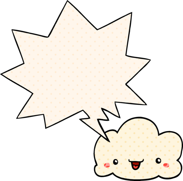 Bir insan tarafından çizilmiş çizgi roman tarzında konuşma baloncuğu olan karikatür bulutu