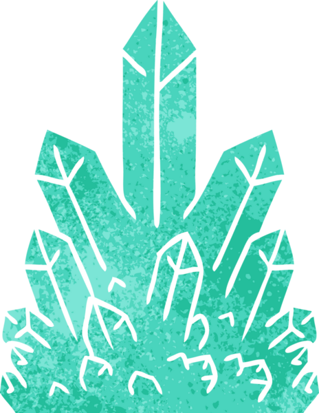 İnsan eliyle çizilmiş kristal taşların karalamaları.