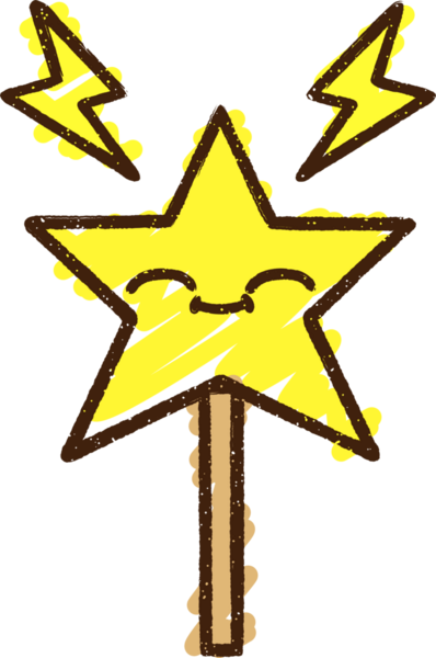 Bir insan tarafından çizilen sihirli değnek tebeşiri