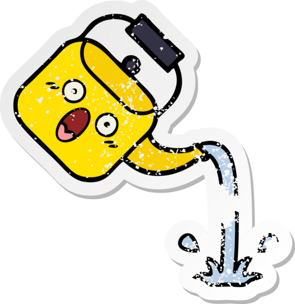 Bir insan tarafından çizilmiş tatlı bir karikatürün sıkıntılı çıkartması.