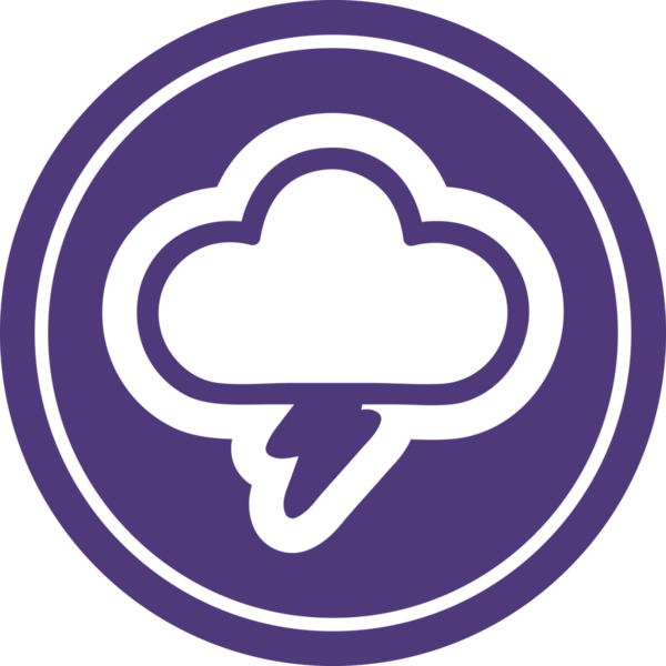 Bir insan tarafından çizilmiş fırtına bulutu dairesel simgesi