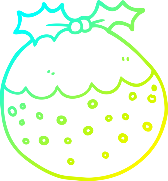 Soğuk gradyan çizgisi bir insan tarafından çizilmiş noel pudinginin çizimi.
