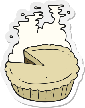 Bir insan tarafından çizilmiş bir karikatür pastasının etiketi.