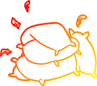 Bir insan tarafından çizilmiş yastık yığınının sıcak gradyan çizgisi