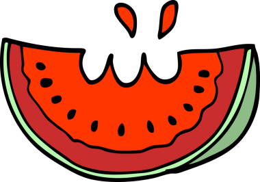 Bir insan tarafından çizilmiş karpuz karpuzu.