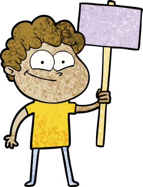 Bir insan tarafından çizilmiş mutlu bir adam.