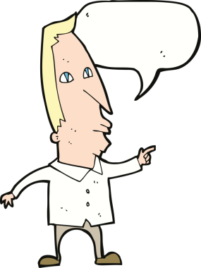 Bir insan tarafından çizilmiş konuşma balonlu bir adam.