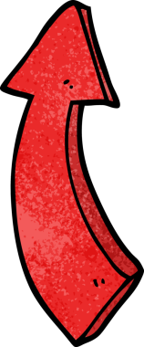 Bir insan tarafından çizilmiş karalama işaretli ok