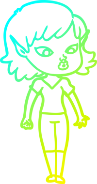 Bir insan tarafından çizilmiş güzel bir elf kızı çizimi.