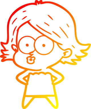 Bir insan tarafından somurtulmuş çizgi film kızı çizimi.