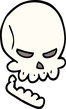 Bir insan tarafından çizilmiş cadılar bayramı kafatası karalaması.