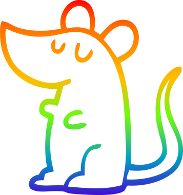 gökkuşağı gradyan çizgi çizimi bir insan tarafından çizilmiş bir fare