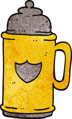 bir insan tarafından çizilmiş altın tankard karalaması