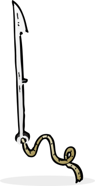 Bir insan tarafından çizilmiş balina avı zıpkını.