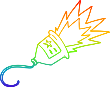 Bir insan tarafından çizilmiş bir parti çizgi filminin gökkuşağı gradyanı çizimi