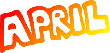 Bir insan tarafından çizilmiş Nisan ayının sıcak çizgi çizimi